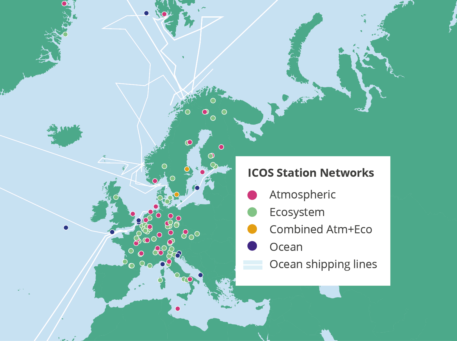 ICOS stations map