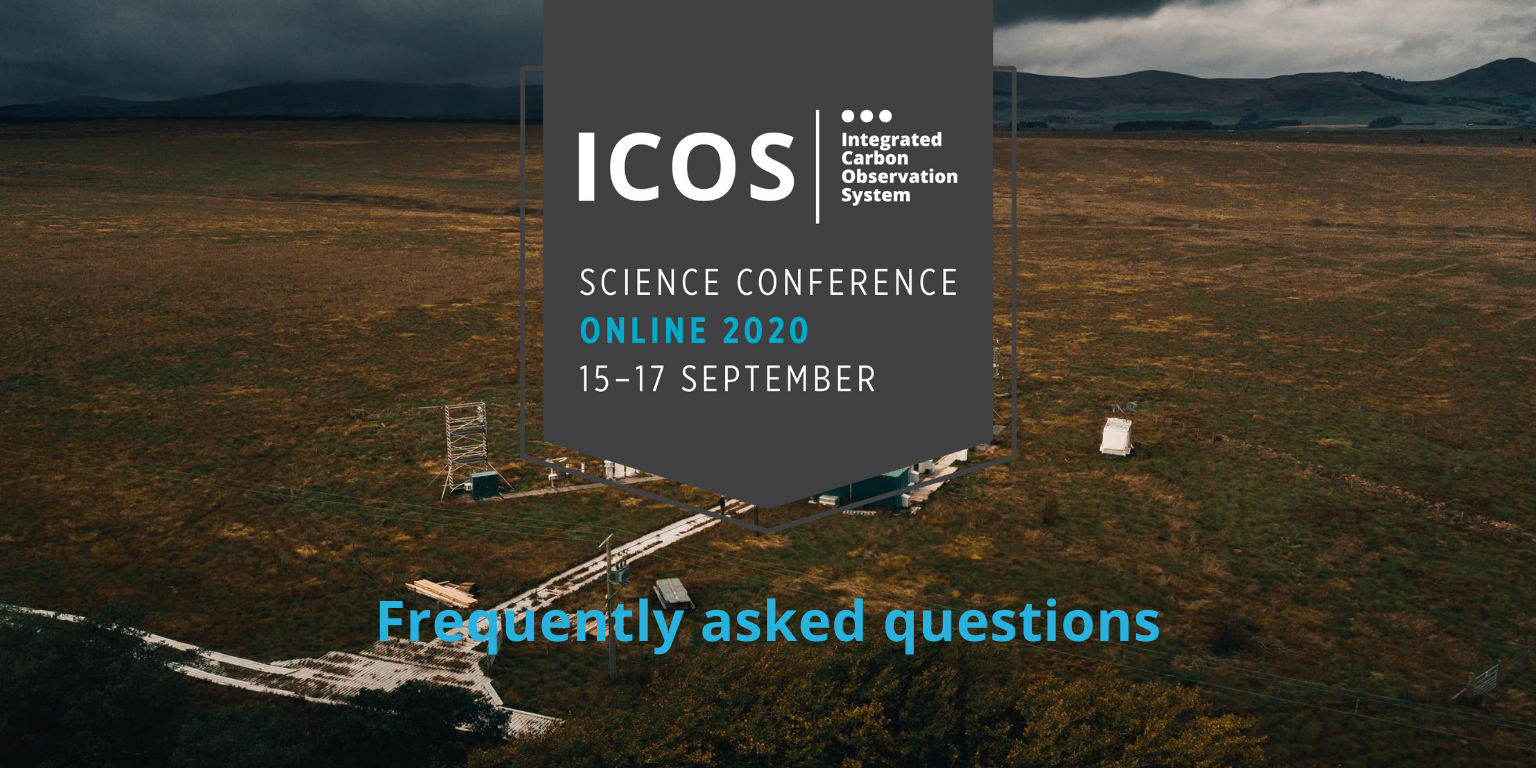 Banner with the science conference logo and the title "Frequently asked questions".