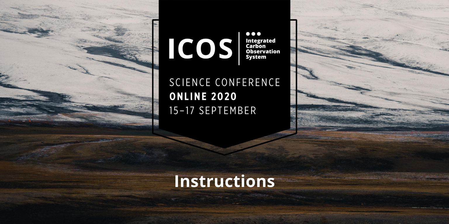 Banner with the science conference logo and the title "Instructions".