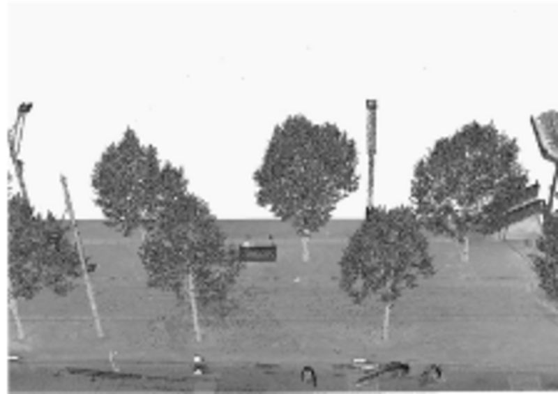 Figure 1a) Data from a 3D Scan of Ghent, Belgium. Laser scanning allows to quantify certain benefits from trees that were practically impossible to measure with conventional techniques.