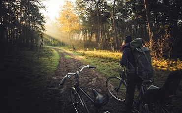 Cyclist on road