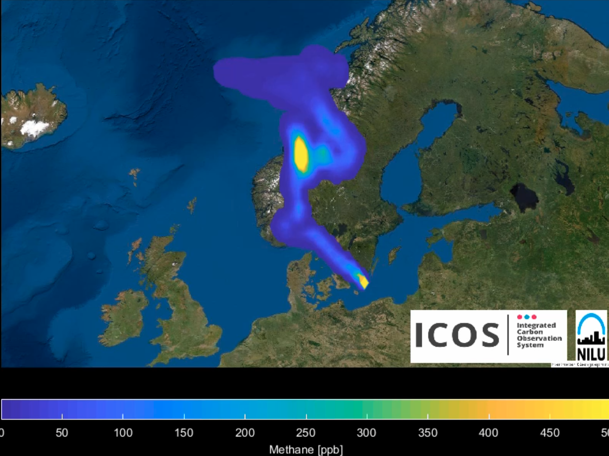 Graph showing methane peaks 