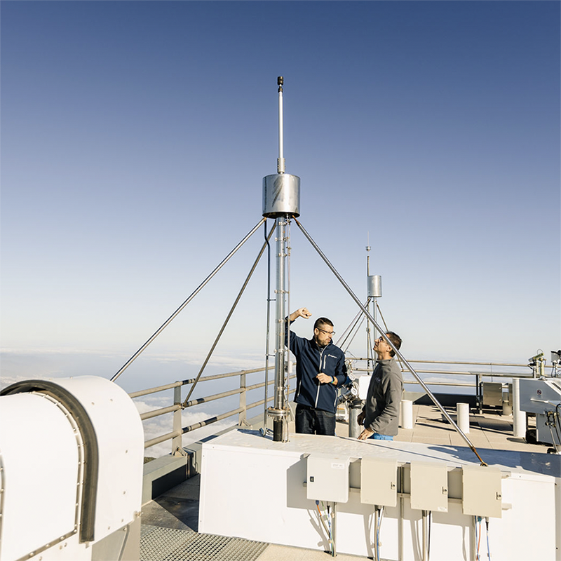A roof view at the Izaña Atmospheric Observatory, an ICOS Atmosphere station 