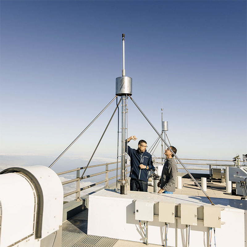A roof view at the Izaña Atmospheric Observatory, an ICOS Atmosphere station