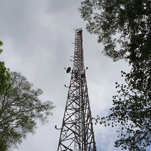 Measurement tower at the ecosystem station in Ghana