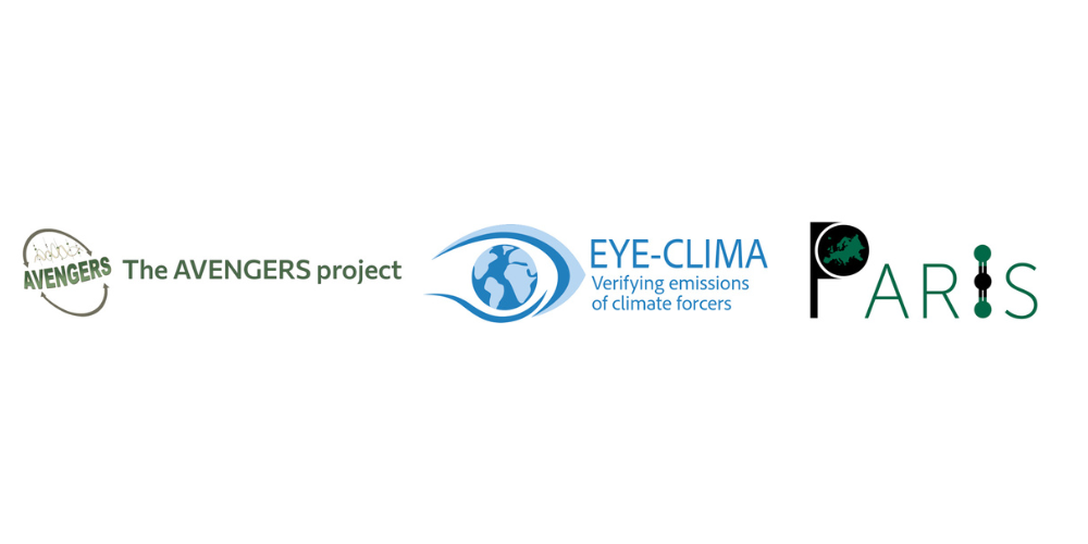Logos for AVENGERS, EYE-CLIMA and PARIS projects