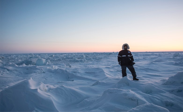 Benjamin Rabe on arctic ice