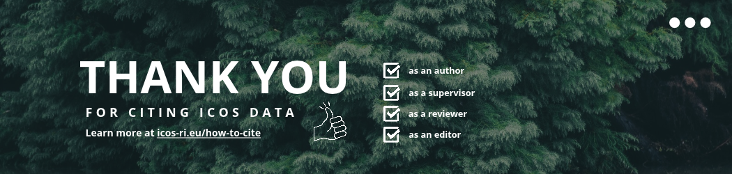green background with the text thank you for citing ICOS data on top