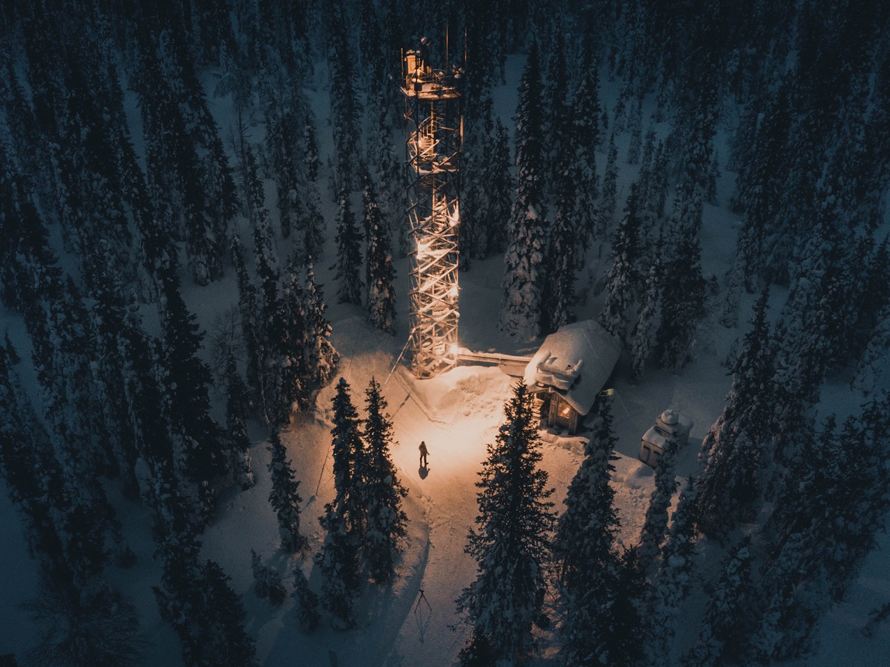 picture of the Kenttärova Ecosystem station from above