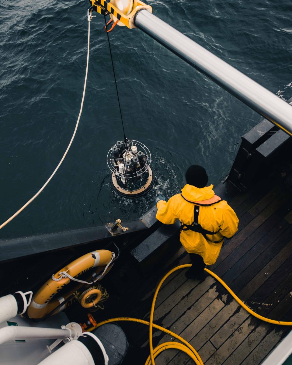 Marine scientist at work. Photo by Konsta Punkka