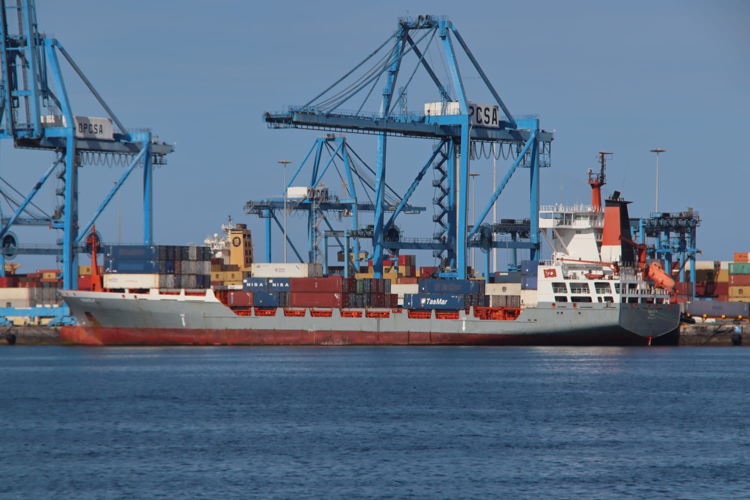 cargo ship in harbour