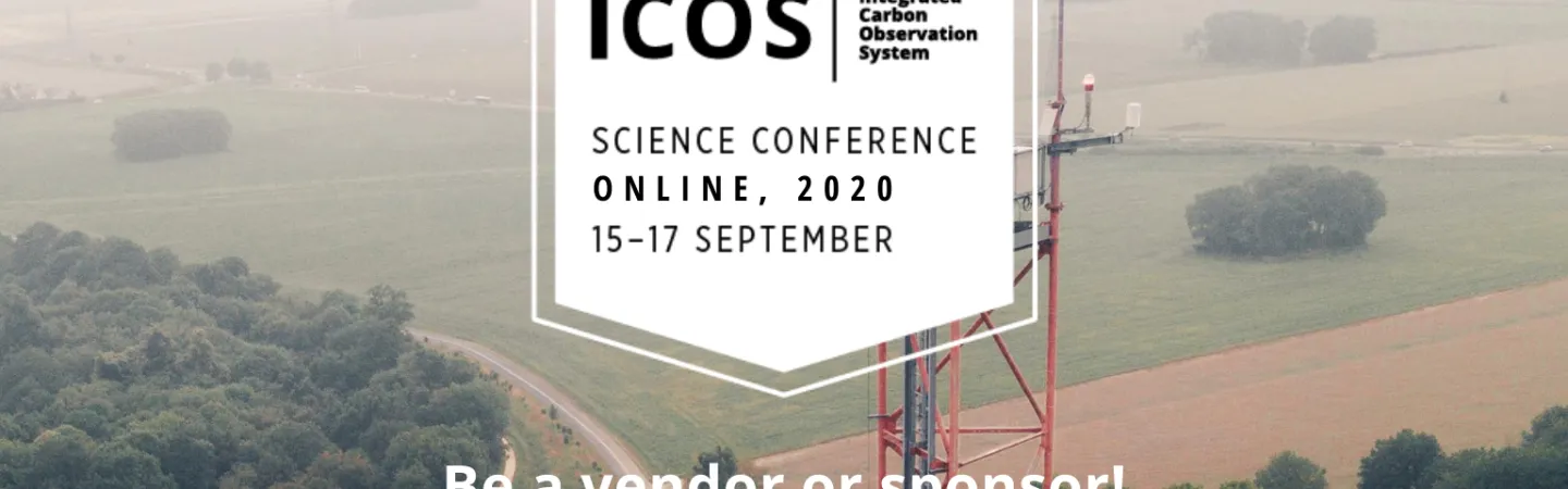 Banner with the science conference logo and the text "Be a sponsor or vendor!"