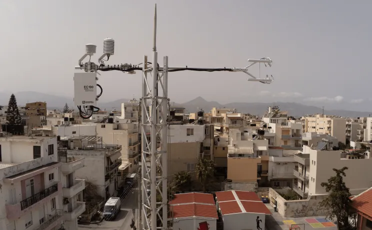 Eddy covariance tower in Heraklion