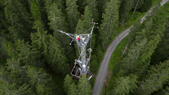 Picture of the Davos station from above 