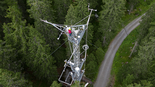 picture of the ICOS station Davos from above