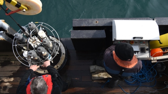 marine scientist on a research vessel 