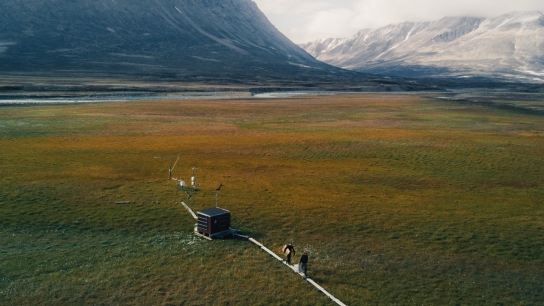aerial view of Zackenberg Fen research station in Greenland