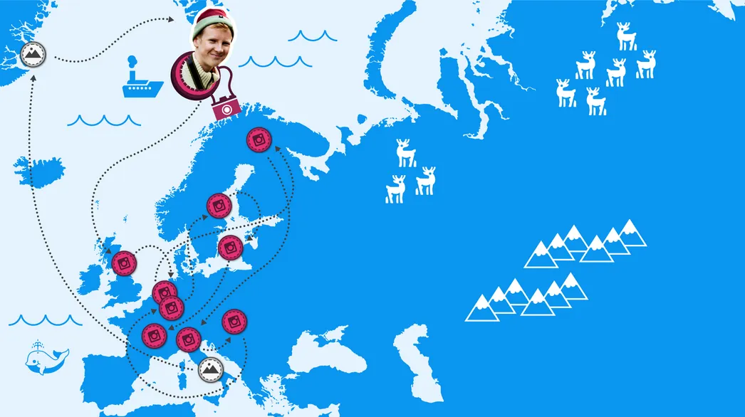 Map of Konsta's ICOScapes journey around Europe