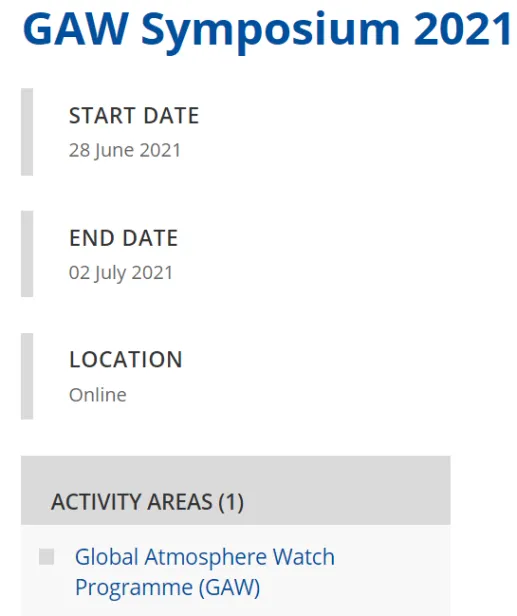 GAW Symposium 2021