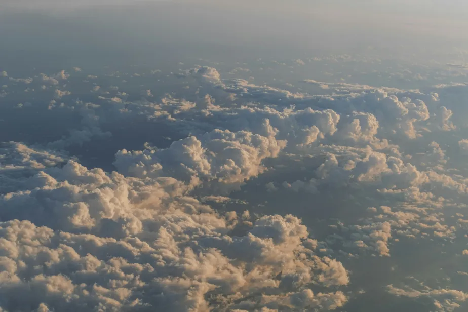 Endless layers of clouds forming a natural sky background