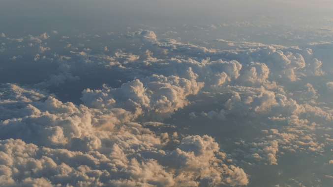 Endless layers of clouds forming a natural sky background